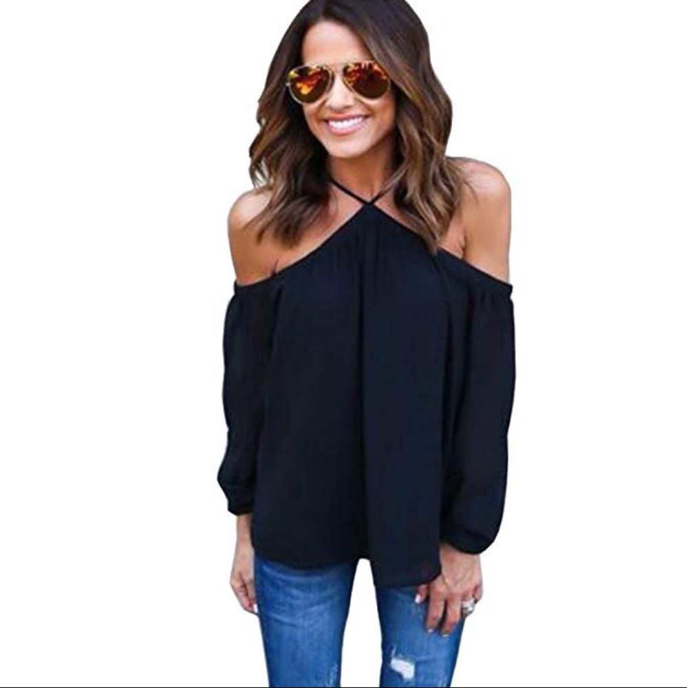 women spaghetti strap off shoulder blouse - Picture 1 of 4